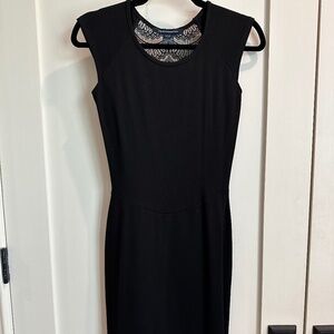 French Connection Midi Dress with Lace Back, size 6